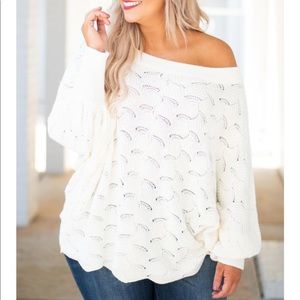 NWOT Ivory off the shoulder sweater 1X